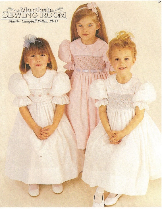 Little Girls Smocked Dress Sizes 2 or 4 1995 Pattern