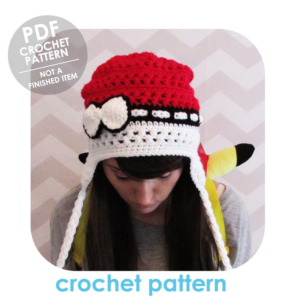 crochet pattern pokeball hat pokemon hat pokemon go