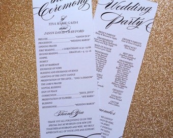 SALE Printable Wedding Program, Elegant Wedding Programs, Unique Wedding Programs, Catholic Wedding, We Design + You Print
