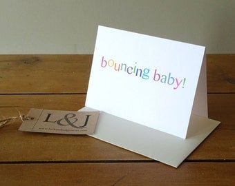 Cute baby shower card, new mommy expecting card, new baby boy card, new baby girl, pregancy card for bff, new parents card for newborn baby