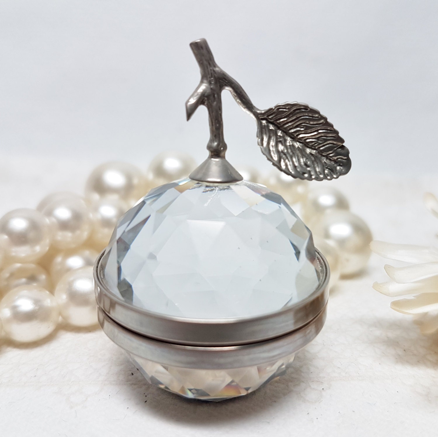 Swarovski Silver Crystal Small Apple Photo Frame With White