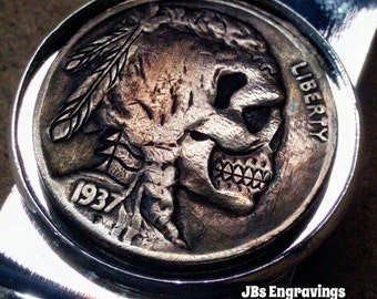 Indian Skull Hobo Buffalo Nickel Carved By James Boudreau! These are not carved yet & are made when Ordered!