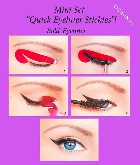 Quick Eyeliner Stickies Stencils Cosmetic Eye Makeup Tool STARTER SET 12 pcs