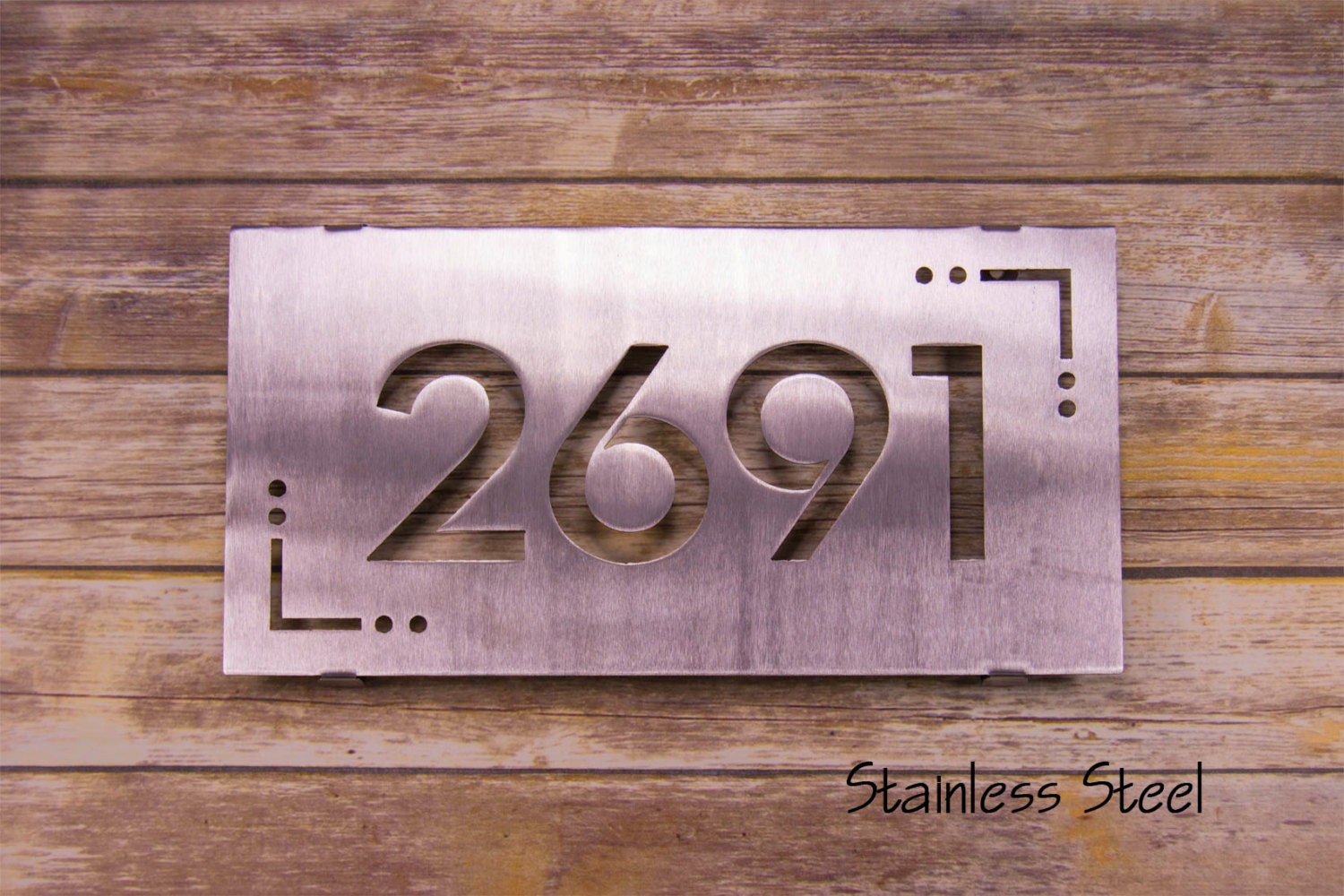 Modern Stainless Steel Address Sign