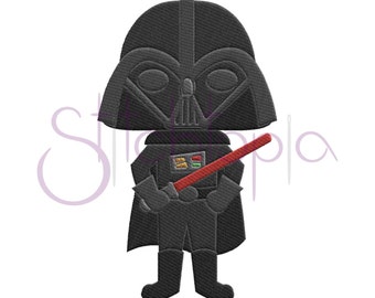 Space Villain Filled Embroidery Design - 6 sizes Darth Vader Machine Embroidery Design Star Wars Embroidery Design - Instant Download Files