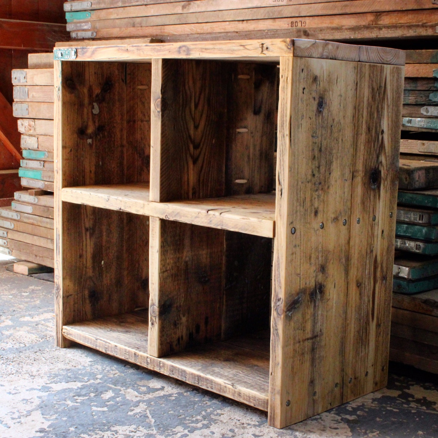 ALLEN Reclaimed Wood Storage Cube Handmade & by OldManAndMagpie