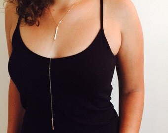 Long Necklace, Lariat Necklace, Gold Lariat Necklace, Gold Long Necklace, Dainty Gold Necklace, Delicate Gold Necklace, Y Necklace