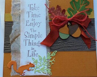 Card - Handamade 3D Thanksgiving Card- Autumn Birthday Card- All Occasion fall card - Congratulations Card- Harvest Fall Thank You