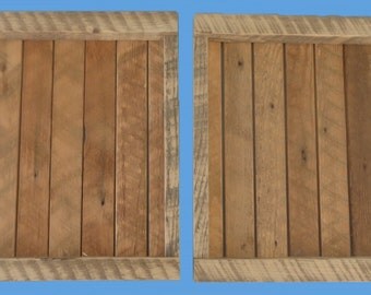 2 reclaimed wood trays,lath strip trays from demolished building,13" by 11"