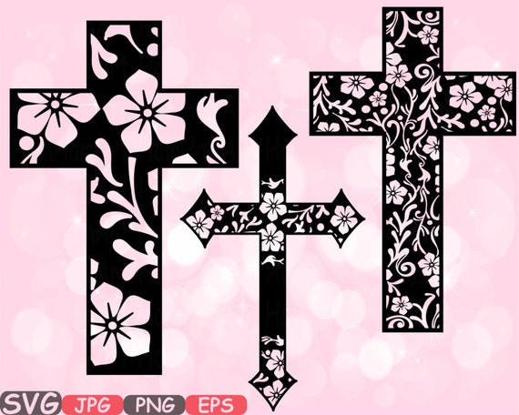 Christian Cross SVG Silhouette Cutting Files Jesus Cross