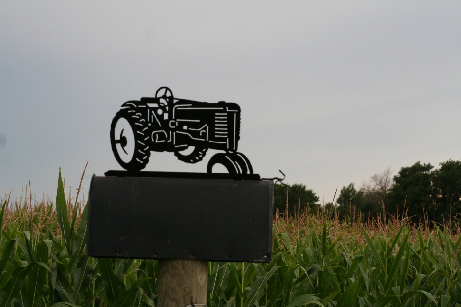 Vintage Tractor Mailbox Topper, Tractor Fence Rail Topper, Farmhouse