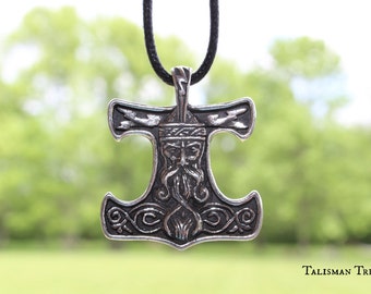 Thors Hammer Pendant, Pewter, Norse, Gods, God Thor, Thunder God, Mens, Viking, Amulets, Talismans, Hammer