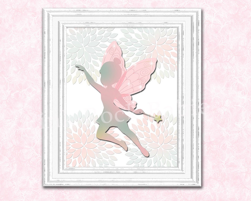 Nursery art for baby girl fairy wall decor kids room artwork