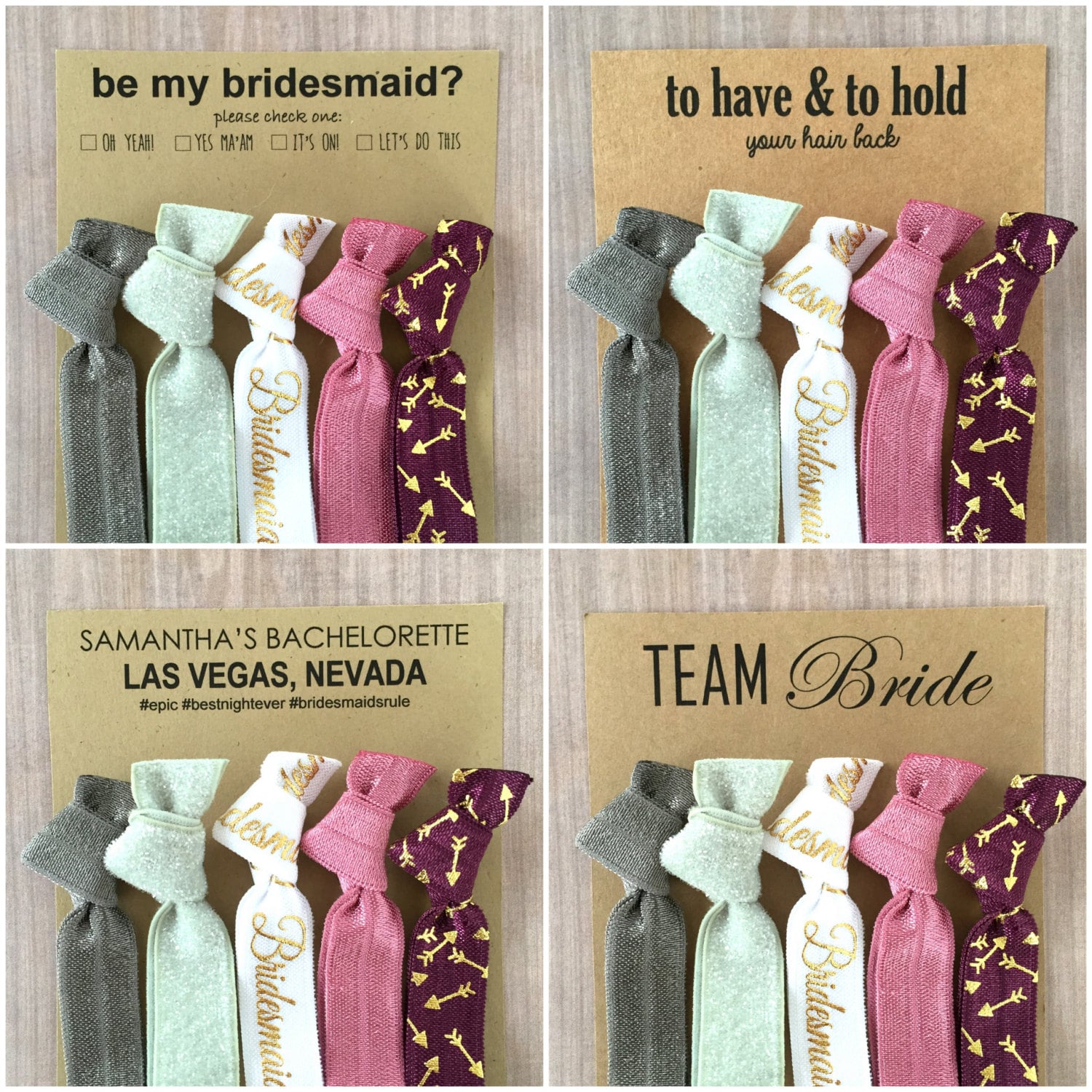 Bridesmaid Gift And Bachelorette Party Favors By BlueberryHairTies