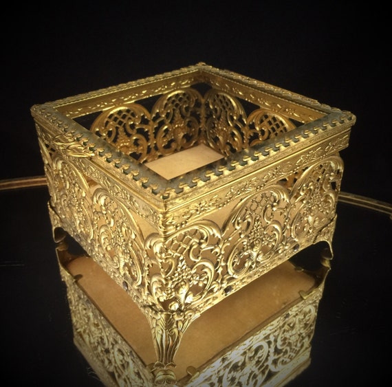 Antique Jewelry Box Jewelry Casket Ormolu Box Gold Filigree