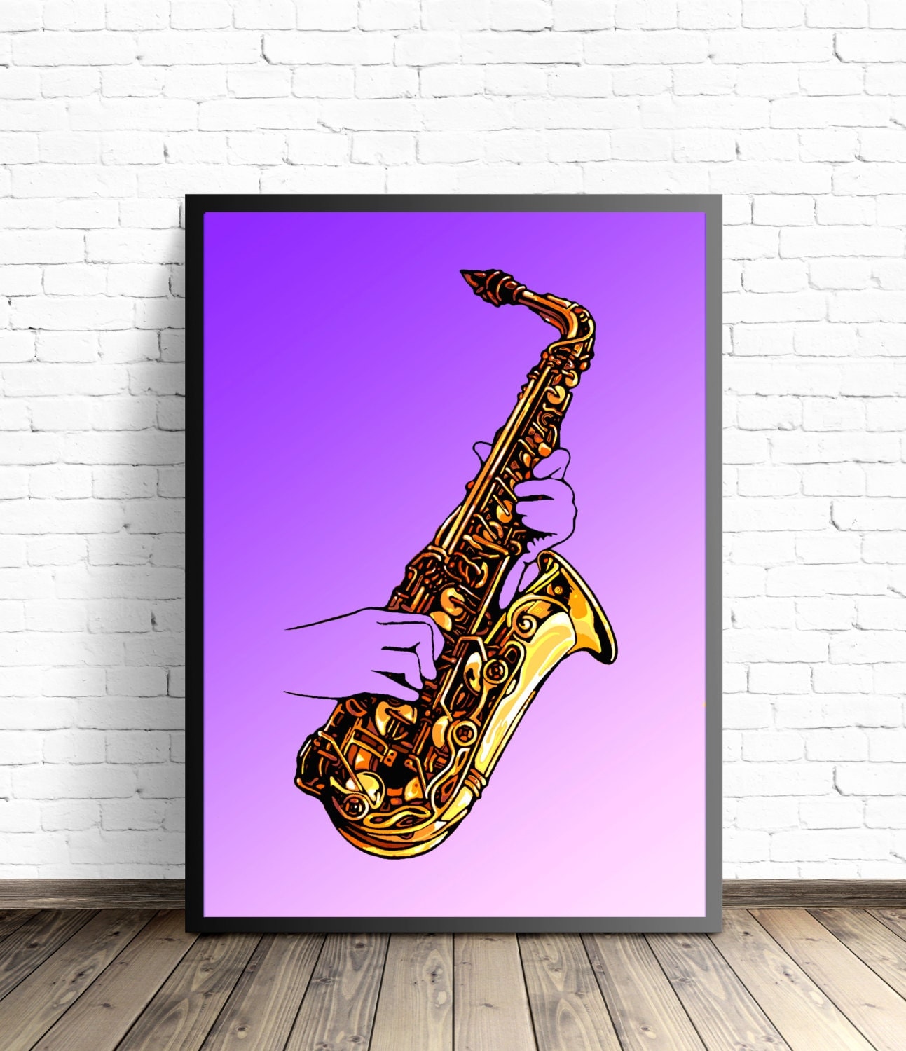 Saxophone Wall Art Jazz Wall Decor Saxophone Illustration