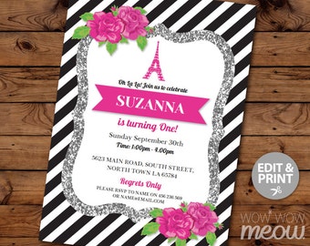 Eiffel tower invite | Etsy