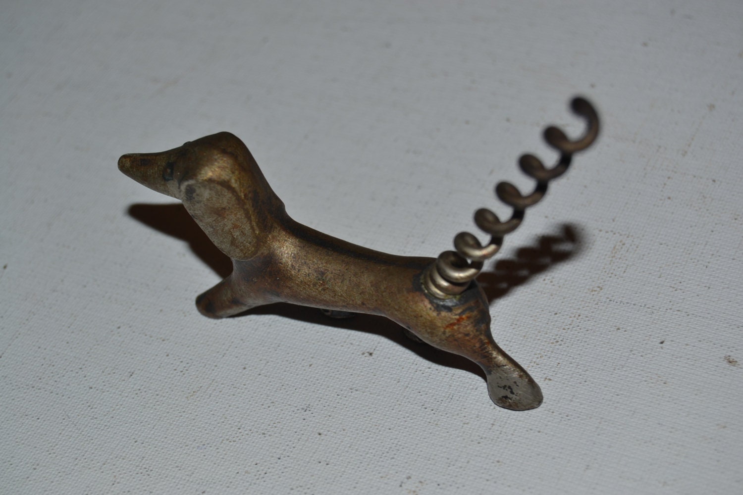 Vintage Dog Bronze Corkscrew, Rare Handled Wine Corkscrew, Wine Opener