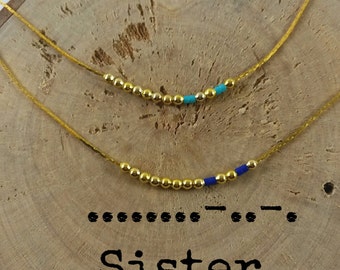 SISTER Morse Code Necklaces, Secret Message, Dainty necklace, Minimalist, Morse code jewelry, gold necklace,sister gift,sisters