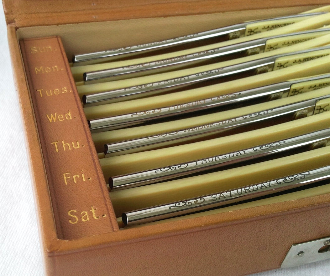 Seven Day Straight Razor Set in Case J. A. Henckels French