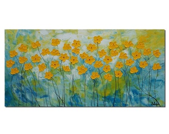 Flower Painting, Original Painting, Canvas Art, Oil Painting, Abstract Art, Wall Art, Large Painting, Abstract Painting, Living Room Art