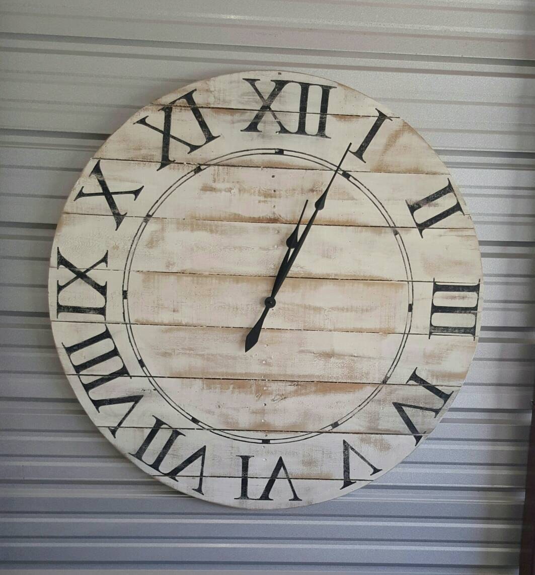 50 Weathered wood fixer upper farmhouse style wall clock