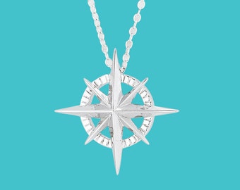 Compass Rose Necklace - Sterling Silver