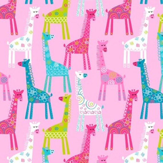 Giraffe Flannel fabric. Catalina baby boy by
