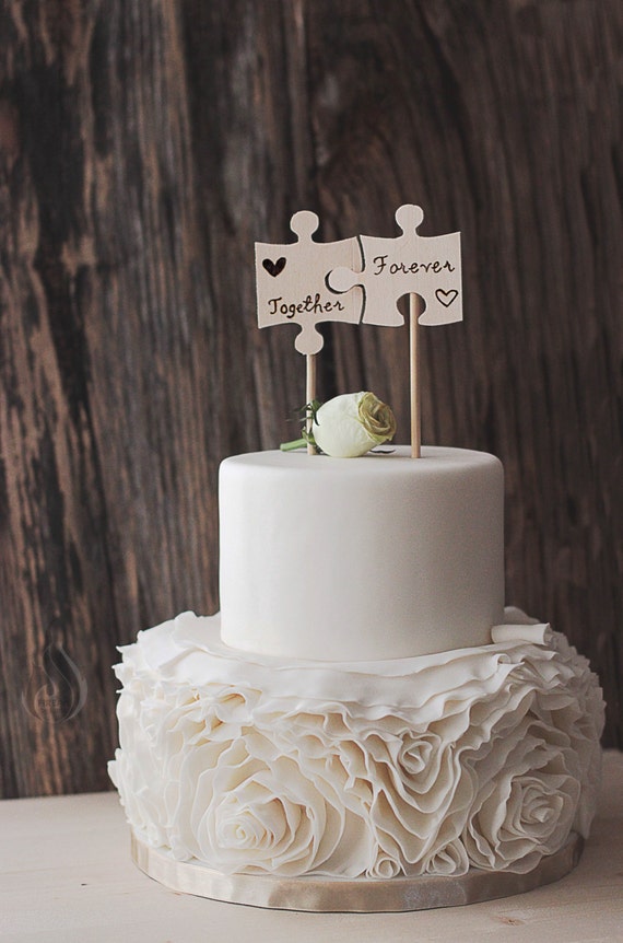 Wood Puzzle Piece Cake Topper Pieces Woodsy Wood Puzzle Piece Cake Topper Pieces Woodsy