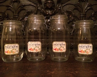 ARC France Jars Set of 4 Bale Wire Sealing Jars (2) 2 Liter (2) 1.5 Liter