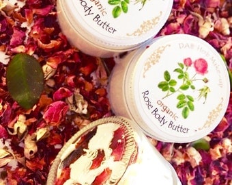 New! Organic Rose Body Butter, Vegan, Wax-free, All- Natural Fragrance , Body Moisturizer