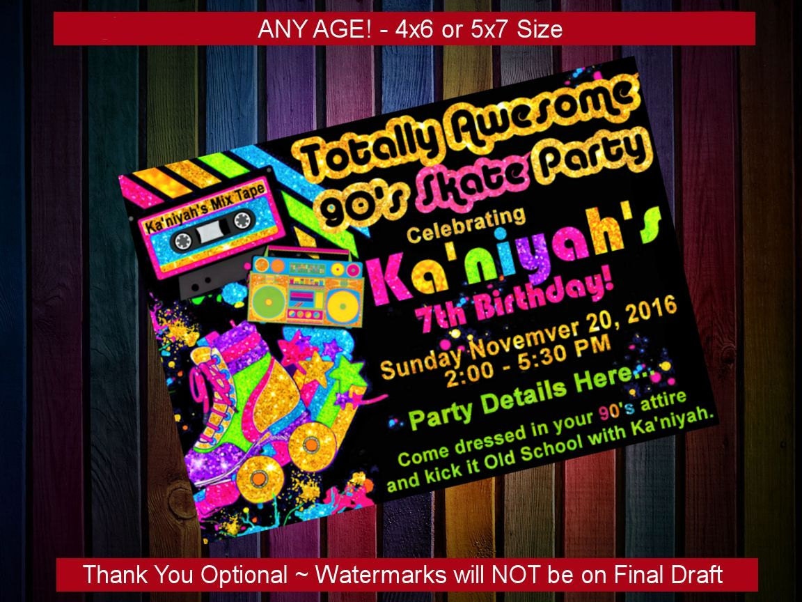 90S Birthday Party Invitations 10