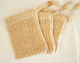 SISAL SOAP BAG Natural soap saver, soap pouch