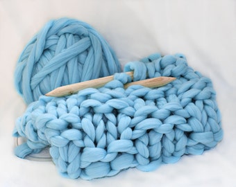 DIY KIT for chunky knit blanket ,Kit for super chunky blanket, Knitting Kit, Make your own chunky blanket, chunky blanket, KIT, chunky knits
