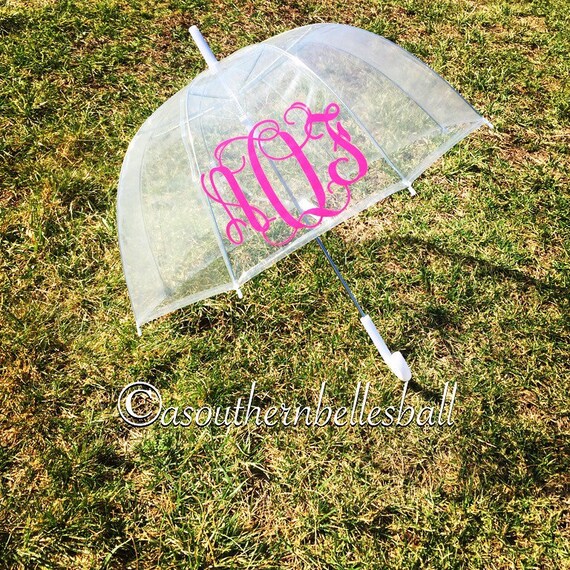 Monogrammed Clear Umbrella // Vine Monogram by ASouthernBellesBall