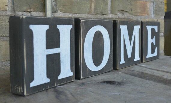 sign letter home letter sign. letters. Wood Rustic blocks. Rustic Home wood