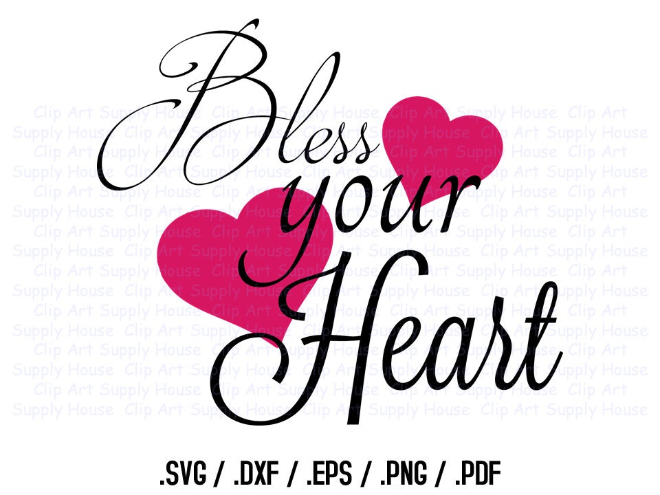 Download Bless Your Heart SVG Art SVG Clipart Home Decor Wall Art