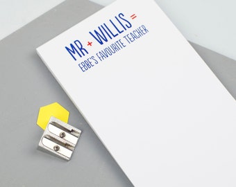 Favourite Teacher Notepad - Personalized Notepad - Personalized Paper Pad - Custom To Do List - Custom Paper Pad - Back To School