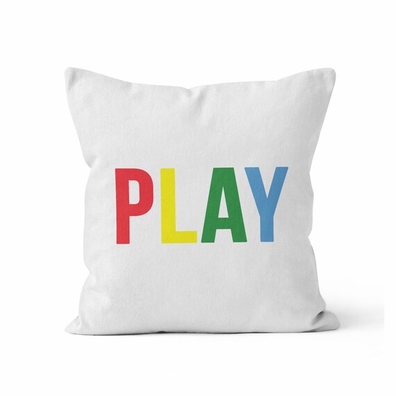 PLAY Pillow / Decorative Throw Pillow with optional Insert