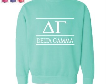 Delta Gamma // DG // Sorority Comfort Color Greek Letters Sweatshirt // Choose Your Color
