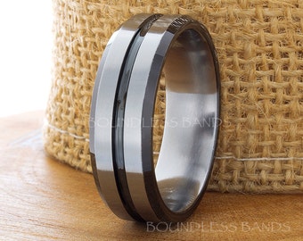 wave tungsten carbide wedding ring