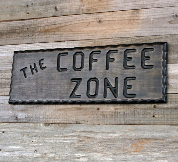 COFFEE Sign Wood Coffee Sign Coffee Zone Kitchen Decor