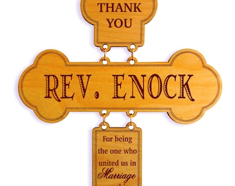 Bishop/Reverend/Priest Appreciation Gift On our Wedding,Wedding Officiant Gift,Wedding Thank You Cross,Custom Wedding Celebrant Gift, DWO002