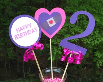 Doc Mcstuffins Birthday Party Centerpiece, Doc McStuffins Table Decoration or Doc McStuffins Cake Topper-Set of 3 Pieces