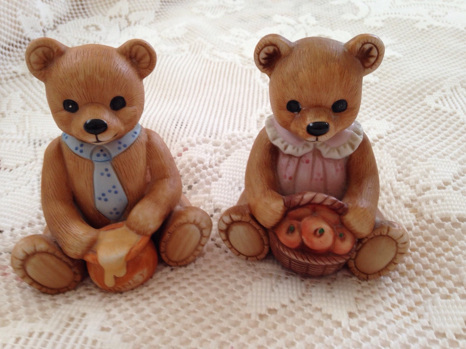 HOMCO Bear Figurines Home Interiors Bear Figurines Bisque