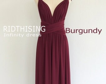 Maxi Burgundy Infinity Dress Bridesmaid Dress Prom Dress Convertible Dress Wrap Dress