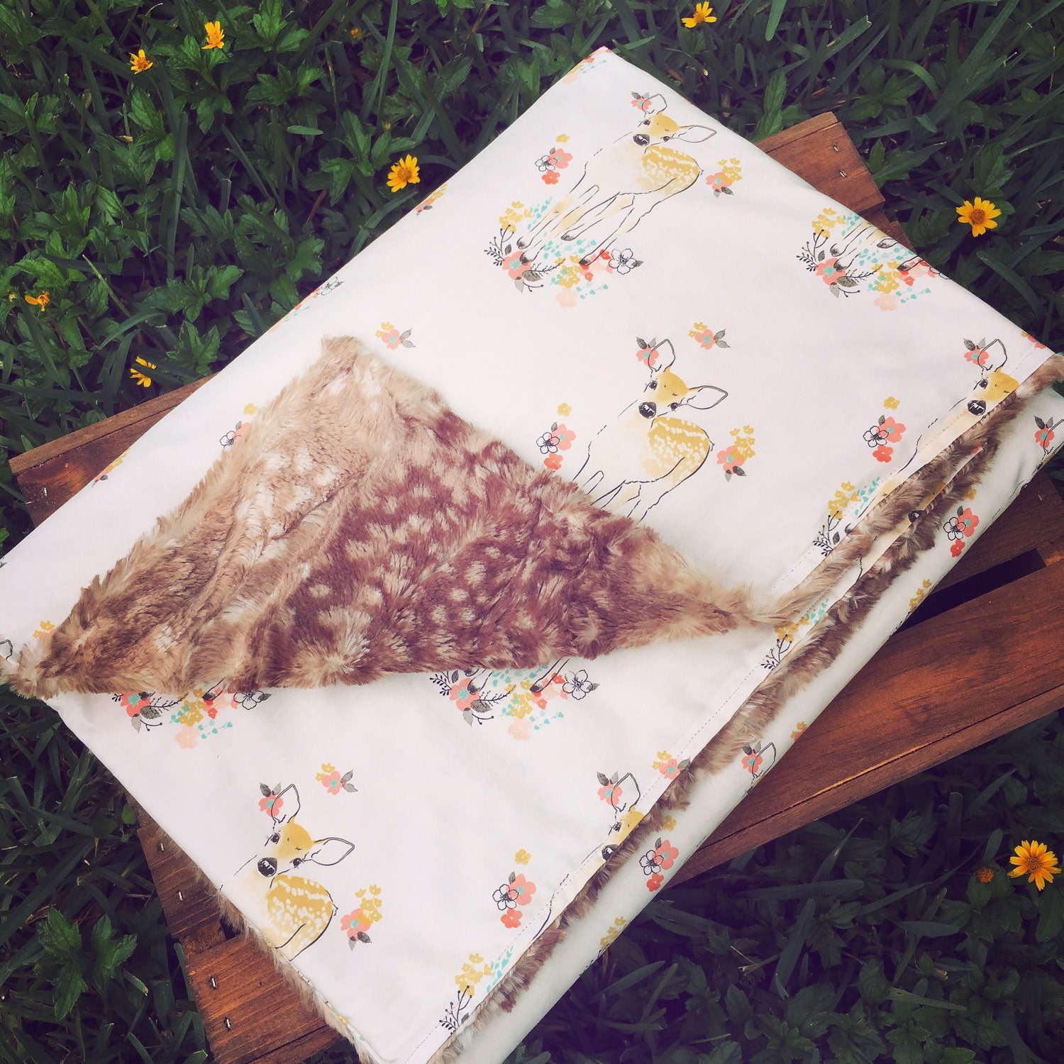 Woodland fawn baby  toddler blanket Woodland fawn baby  toddler blanket