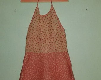 Dress pink and liberty printed Halter "french Vintage 60's-70s '" dress that turns / new old Stock / size 5 years ""