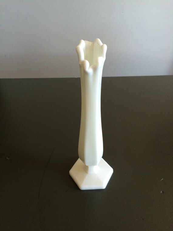 Vintage Westmoreland White Milk Glass Swung Bud by BlueLuVintage