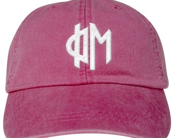 Phi Mu Lettered Round Monogram Premium Pastel Hat